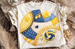 Volleyball Patchwork PNG, Volleyball Mama PNG, Sports PNG Product Image 2