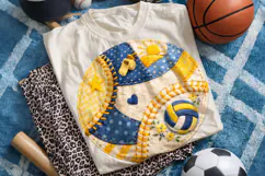 Volleyball Patchwork PNG, Volleyball Mama PNG, Sports PNG Product Image 1