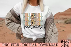 Volleyball Mama Sunflower Bolt PNG Sublimation Design Product Image 1