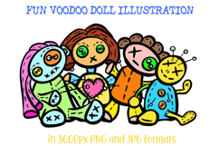 Fun Voodoo Patchwork Doll Illustration Cartoon Characters Product Image 1