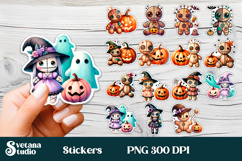 Halloween stickers PNG | Printable Halloween sticker bundle Product Image 6