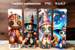 Halloween tumbler wrap | Voodoo doll PNG Product Image 1