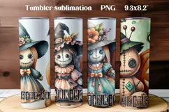 Halloween tumbler wrap | Voodoo doll PNG Product Image 1