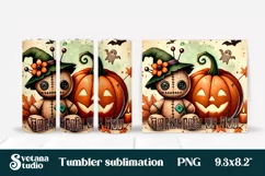 Halloween tumbler wrap | Voodoo doll PNG Product Image 5