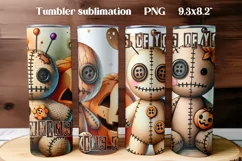 Halloween tumbler wrap | Voodoo doll PNG Product Image 1