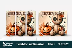Halloween tumbler wrap | Voodoo doll PNG Product Image 5
