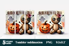 Halloween tumbler wrap | Voodoo doll PNG Product Image 2