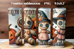 Halloween tumbler wrap | Voodoo doll PNG Product Image 1