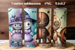 Halloween tumbler wrap | Voodoo doll PNG Product Image 1
