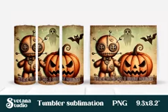 Halloween tumbler wrap | Voodoo doll PNG Product Image 5