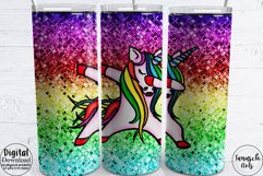 Glitter dabbing unicorn 20oz Tumbler Sublimation Product Image 2