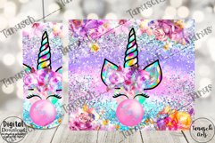 Glitter unicorn bubble gum 20oz Tumbler Sublimation Product Image 2