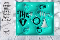 3d inflated wedding sublimation tumbler, puff wrap turquoise Product Image 2