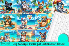 funny dog on beach HOLIDAY mouse pad sublimation BUNDLE PNG Product Image 2