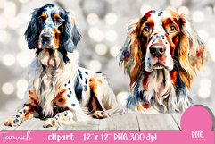 watercolor English Setter clipart Dog sublimation PNG Product Image 2