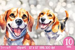 watercolor beagle sublimation clipart PNG Product Image 2