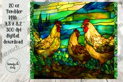 stained glass chicken sublimation 20oz tumbler farm design Product Image 3
