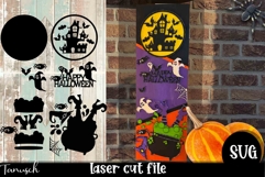 Halloween front Door porch sign witch laser cut SVG Product Image 2