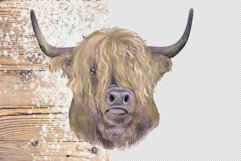 highland COW with flowers Sublimation design PNG Product Image 2