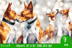 watercolor basenji sublimation clipart PNG Product Image 2
