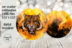 Tiger in fire &amp; glitter 20oz tumbler Sublimation full wrap Product Image 3