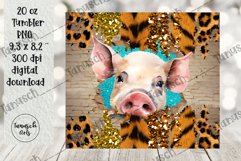 20oz Tumbler peeking pig through wall hole Sublimation Product Image 2