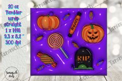 3d puff halloween sublimation tumbler, 3d inflate wrap Product Image 3