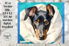 20oz glitter DOBERMAN tumbler peeking dog Sublimation PNG Product Image 6