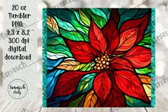 stained glass christmas poinsettia sublimation 20oz tumbler Product Image 3