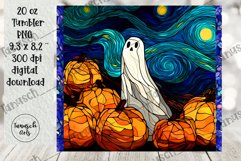 stained glass halloween sublimation 20oz tumbler design Product Image 2