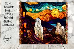 stained glass halloween sublimation 20oz tumbler design Product Image 3