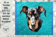 20oz glitter DOBERMAN tumbler peeking dog Sublimation PNG Product Image 8