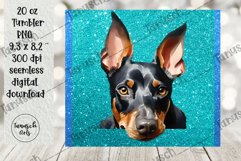 20oz glitter DOBERMAN tumbler peeking dog Sublimation PNG Product Image 9