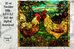 stained glass chicken sublimation 20oz tumbler farm design Product Image 3