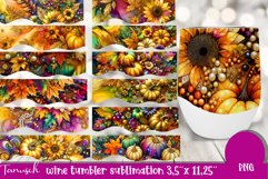 FALL Pumpkin &amp; Sunflowers Wine Tumbler sublimation bundle Product Image 3