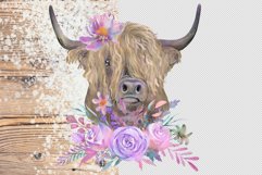 highland COW with flowers Sublimation design PNG Product Image 3