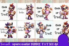 Halloween Animal square coaster sublimation PNG Product Image 2