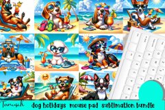 funny dog on beach HOLIDAY mouse pad sublimation BUNDLE PNG Product Image 3