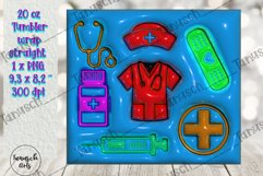 3d inflated nurse tumbler sublimation , 3d puff wrap PNG Product Image 3