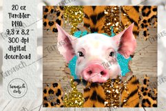 20oz Tumbler peeking pig through wall hole Sublimation Product Image 3