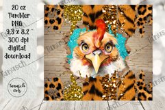 20 oz Tumbler peeking Chicken through wall hole Sublimation Product Image 3