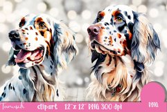 watercolor English Setter clipart Dog sublimation PNG Product Image 3