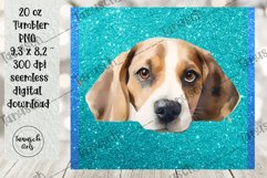 20oz glitter BEAGLE tumbler peeking dog Sublimation PNG Product Image 3