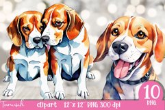 watercolor beagle sublimation clipart PNG Product Image 3