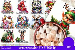 funny christmas funny SQUARE COASTER BUNDLE Product Image 4