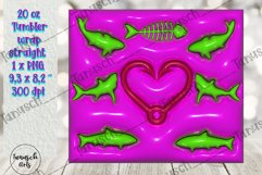 3d puff fishing sublimation tumbler, 3d inflate wrap Product Image 3