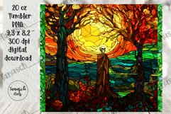 stained glass halloween sublimation 20oz tumbler design Product Image 2