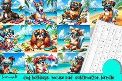 funny dog on beach HOLIDAY mouse pad sublimation BUNDLE PNG Product Image 4