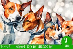 watercolor basenji sublimation clipart PNG Product Image 4