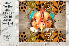 20 oz Tumbler peeking Chicken through wall hole Sublimation Product Image 3
